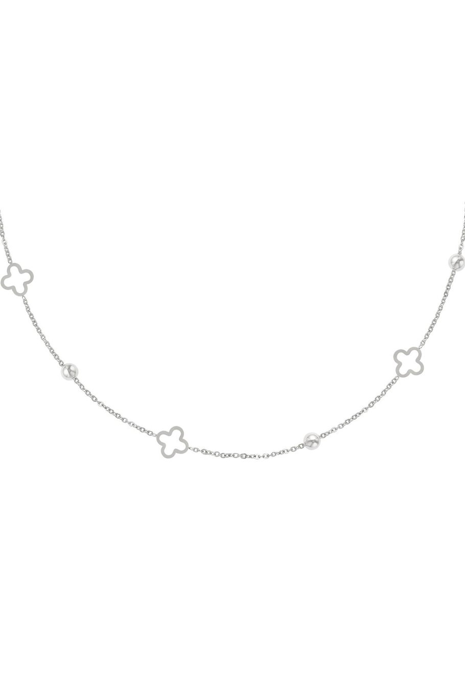 Necklace open clovers Gold Color Stainless Steel 